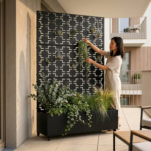 Gurulós válaszfal Aaskis virágosládával [casa.pro]