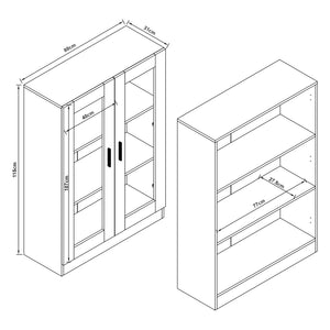 Vitrines szekrény Sorø 80x31x115cm több színben [en.casa]