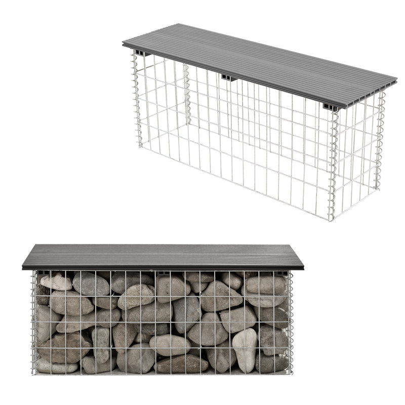 Méretrajz Gabion kerti pad 100 x 30 x 45 cm WPC több színben [pro.tec] 