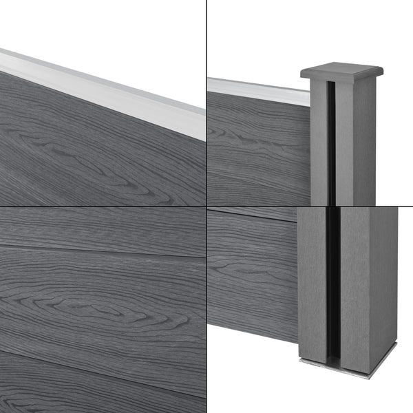  Kerítés WPC kerítéselem szürke több méretben [neu.holz]®