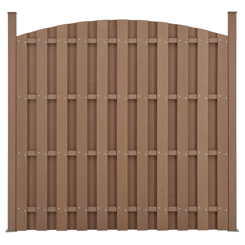 Méretrajz WPC félköríves kerítéspanel 185x193 cm [neu.holz]