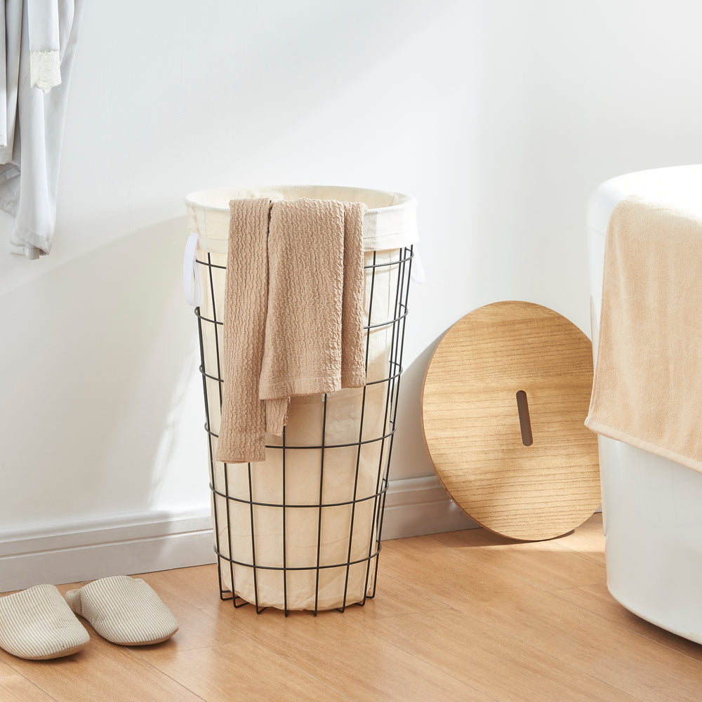 Skive szennyeskosár szennyestartó zsákkal 40 L fém fekete [en.casa] - premiumXL