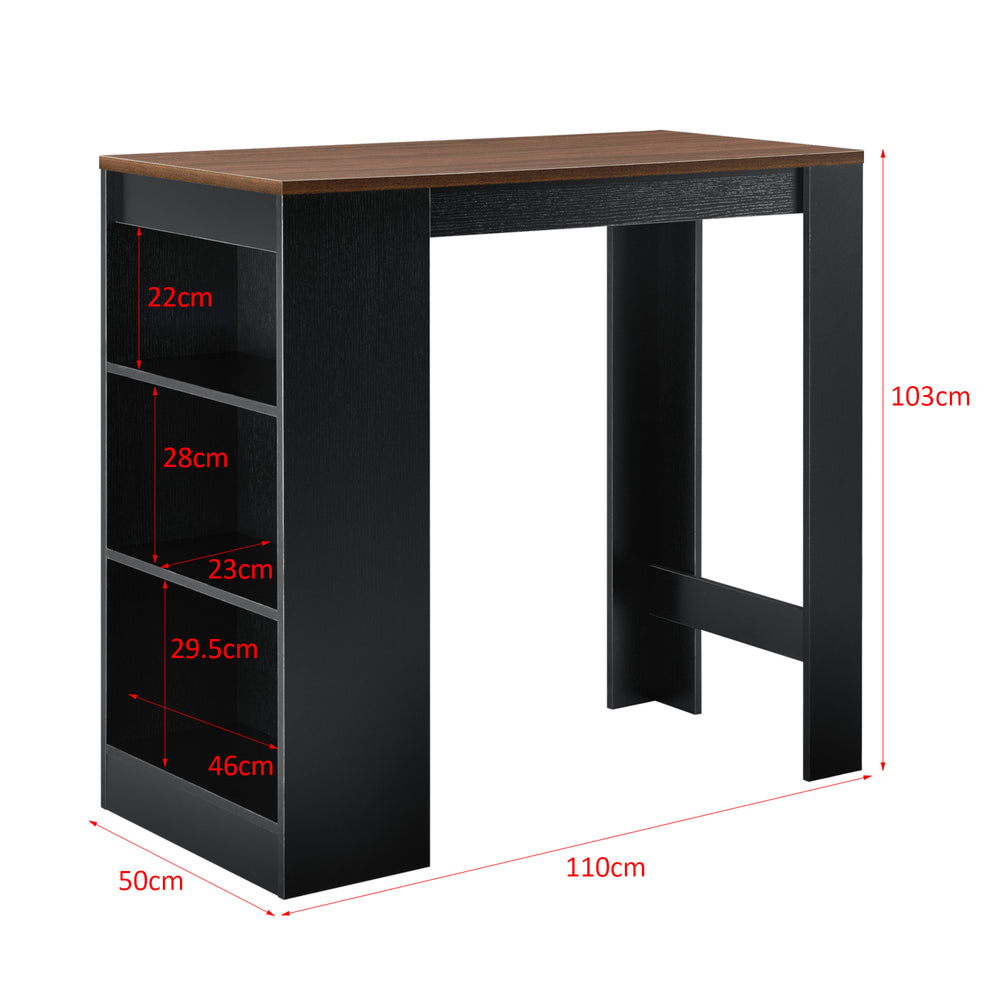 Kouvola bárasztal 3 rekesszel 110x50x103 cm különböző színekben [en.casa] - premiumXL