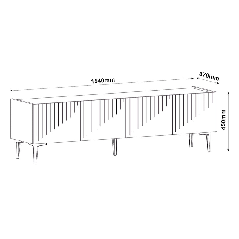 Méretrajz TV állvány Oppdal 154x37x45cm [en.casa]