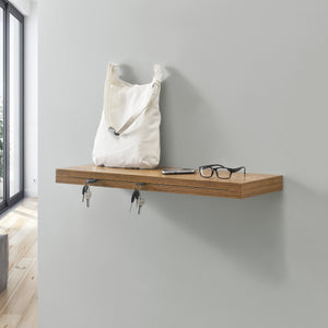 [en.casa]® Fali és kulcstartó polc 80 x 23,5 x 5 cm design polc kulcstartó résszel különböző színek