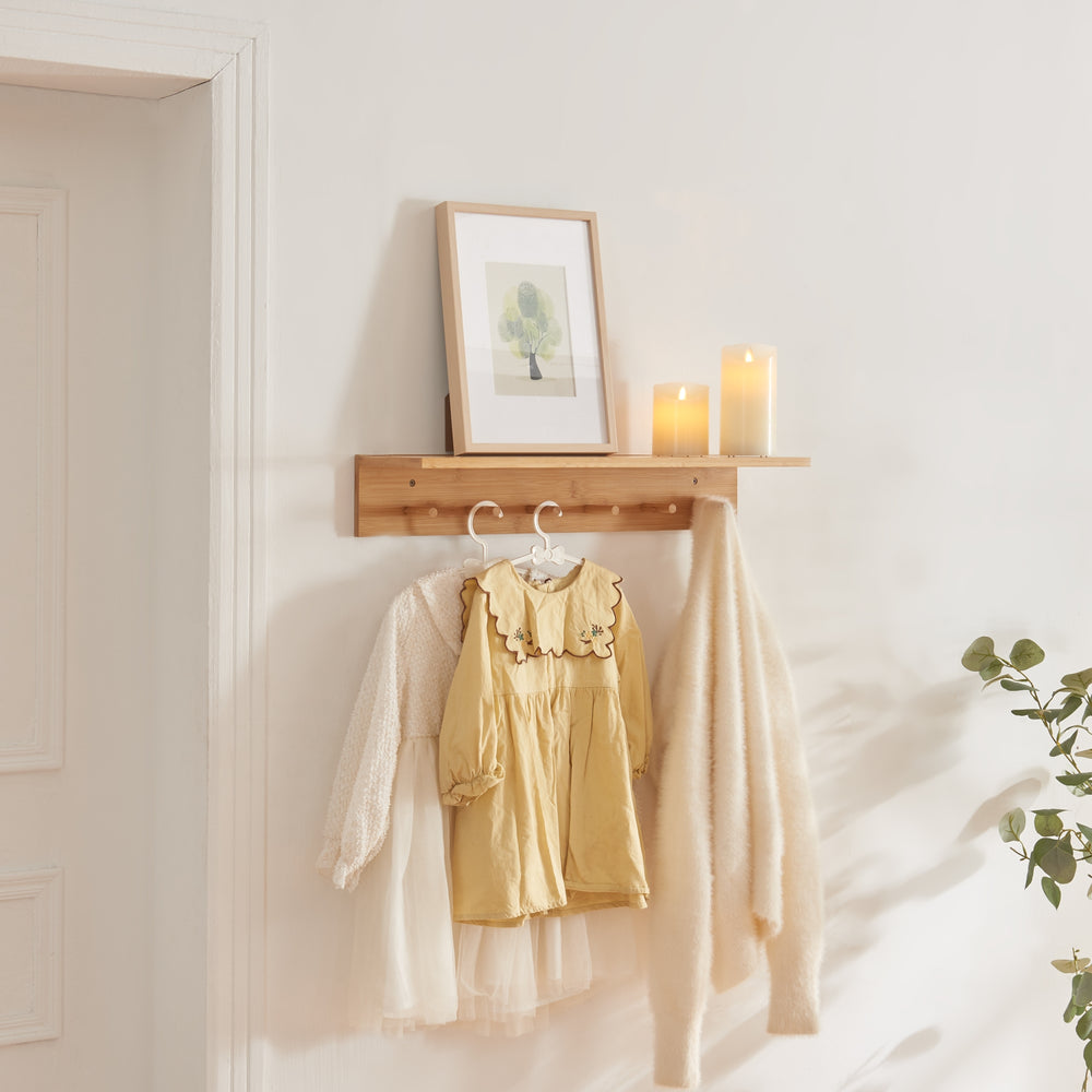 Fjord bambusz falra szerelhető fogas [en.casa] - premiumXL