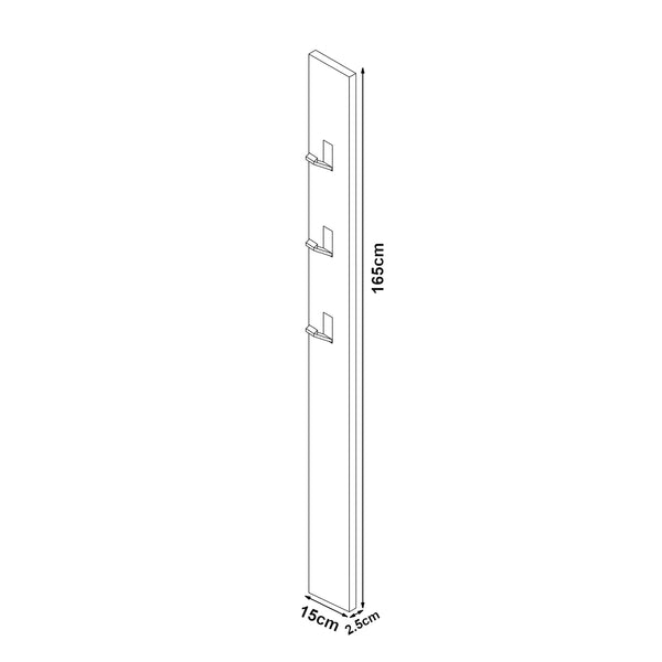 Előszoba fogas Hansnes 165 cm kihajtható akasztókkal [en.casa]