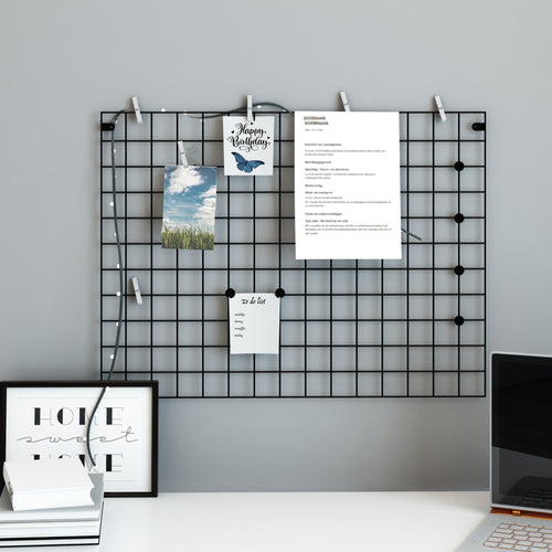 Fali rács Sæby fém 75 x 55 cm fekete [en.casa] - premiumXL