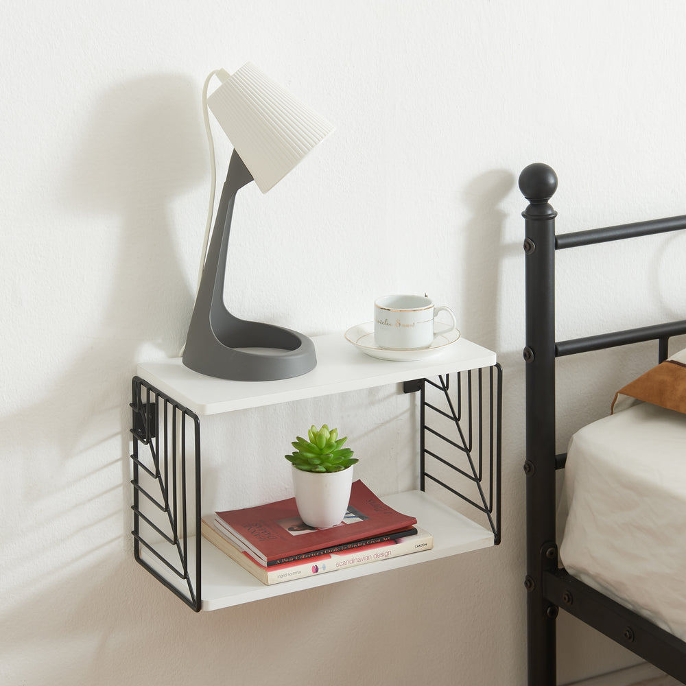 Fali polc Moss 39x18x23 cm fekete/fehér [en.casa] - premiumXL