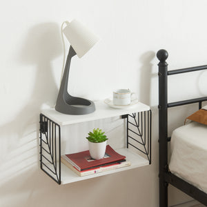Fali polc Moss 39x18x23 cm fekete/fehér [en.casa] - premiumXL