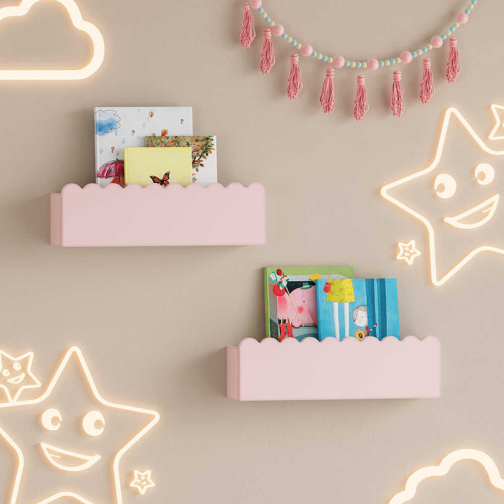 Gyerek - fali polc 2 db-os szett Vestnes 40x10x10 cm Cotton Candy [en.casa] - premiumXL