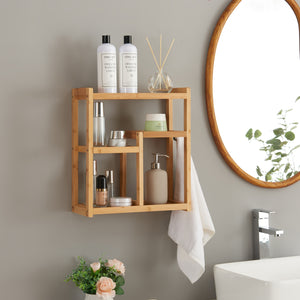 Fürdőszobai polc Höör 42x37x17 cm bambusz [en.casa] - premiumXL