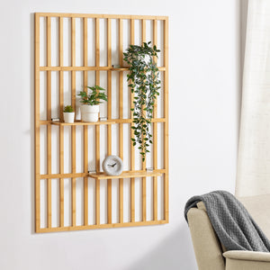 Fali polc Røst 120x80x13cm bambusz [en.casa] - premiumXL