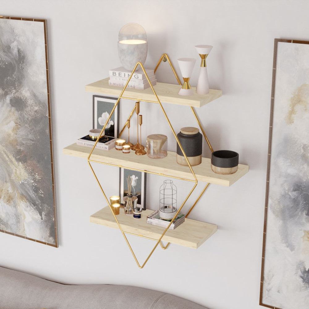 Fali polc Heinävesi 65x60x15 cm [en.casa]