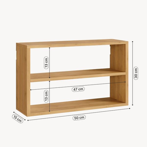 Fali polc Gol 50x15x30 cm bambusz [en.casa]