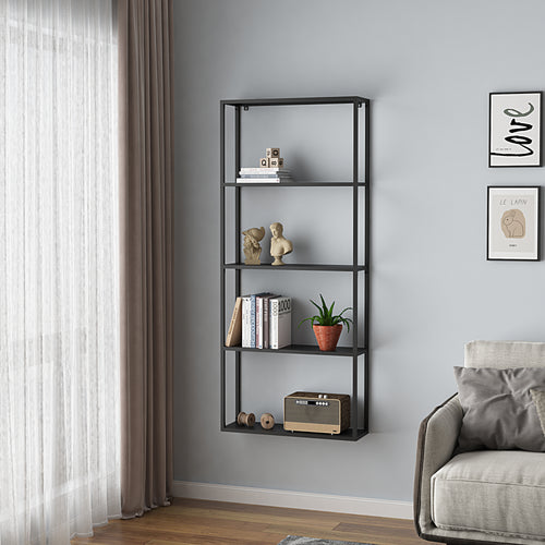 Fali polc Jämijärvi fekete, matt [en.casa] - premiumXL