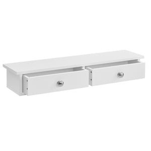 Fali polc Geeste 60x15x10 cm 2 fiókkal Fehér [en.casa] - premiumXL