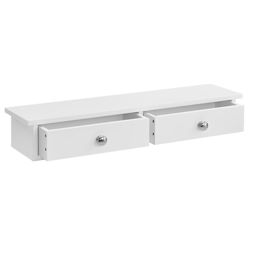 Fali polc Geeste 60x15x10 cm 2 fiókkal Fehér [en.casa] - premiumXL