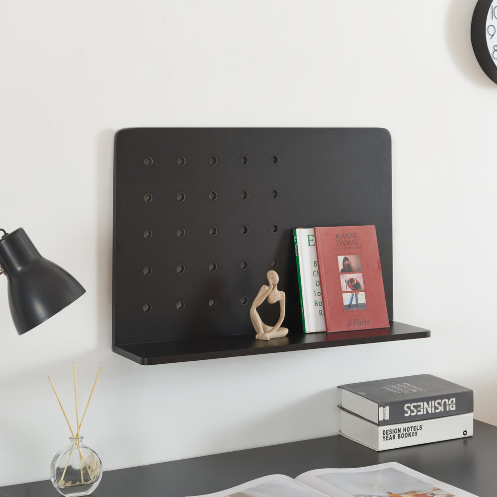 Fali polc Dønna 60x15x40cm fekete [en.casa] - premiumXL