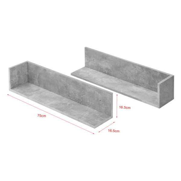 Fali polc Elverum 75 x 16,5 x 16,5 cm 2 db-os készlet különböző színekben en.casa