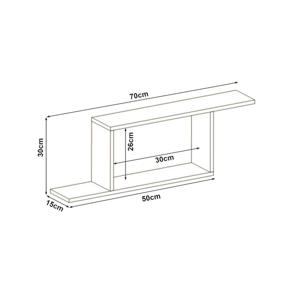 Fali polc Hagfors 70x15x30 cm [en.casa]