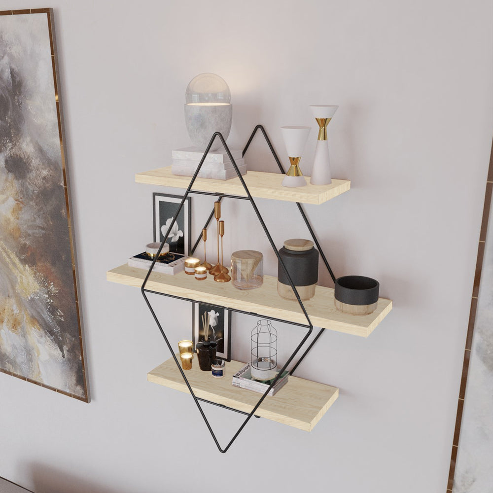 Fali polc Heinävesi 65x60x15 cm [en.casa]