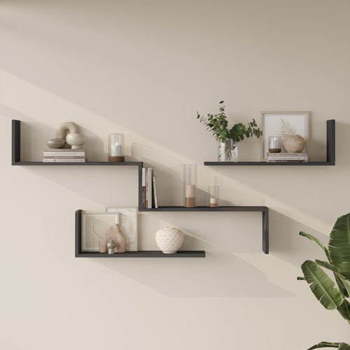 Fali polc 3 db-os szett Vepinshul [en.casa]