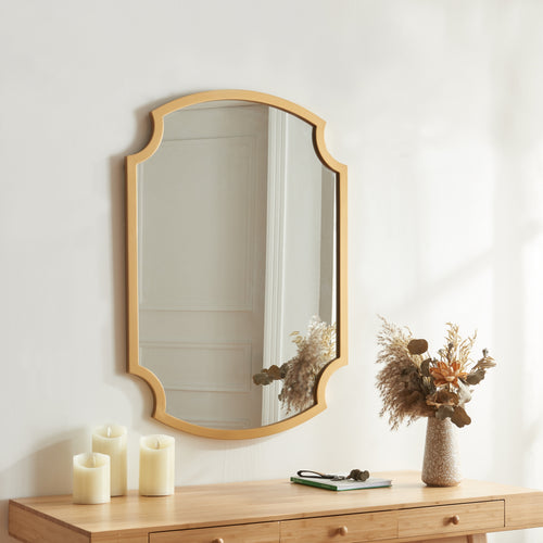 Aura fali tükör 80x55 cm aranyszínű [en.casa] - premiumXL