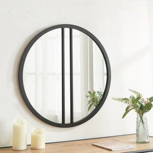 Fali tükör Suomussalmi Ø60 cm fekete [en.casa] - premiumXL