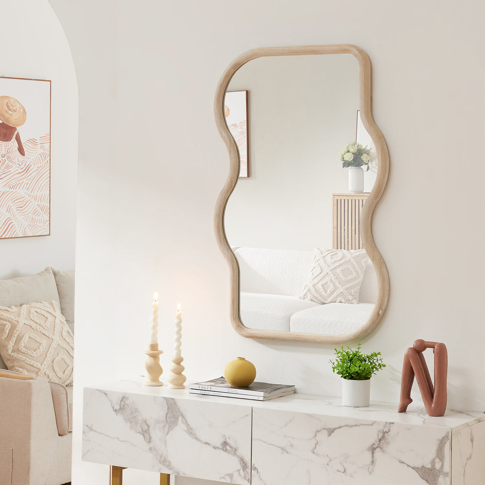 Fali tükör Bellerirnu 90x60 cm Sonoma - tölgy hatású [en.casa] - premiumXL