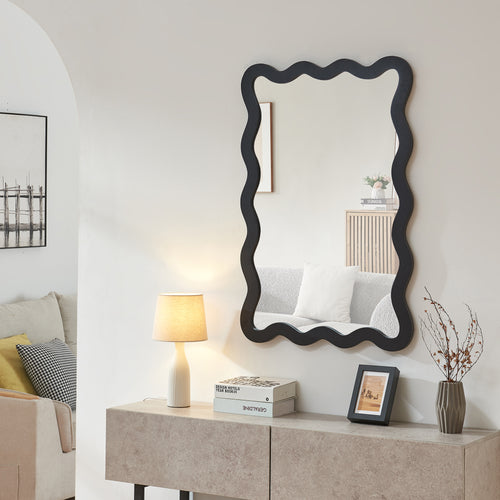 Fali tükör Koster 90x60 cm fekete [en.casa] - premiumXL