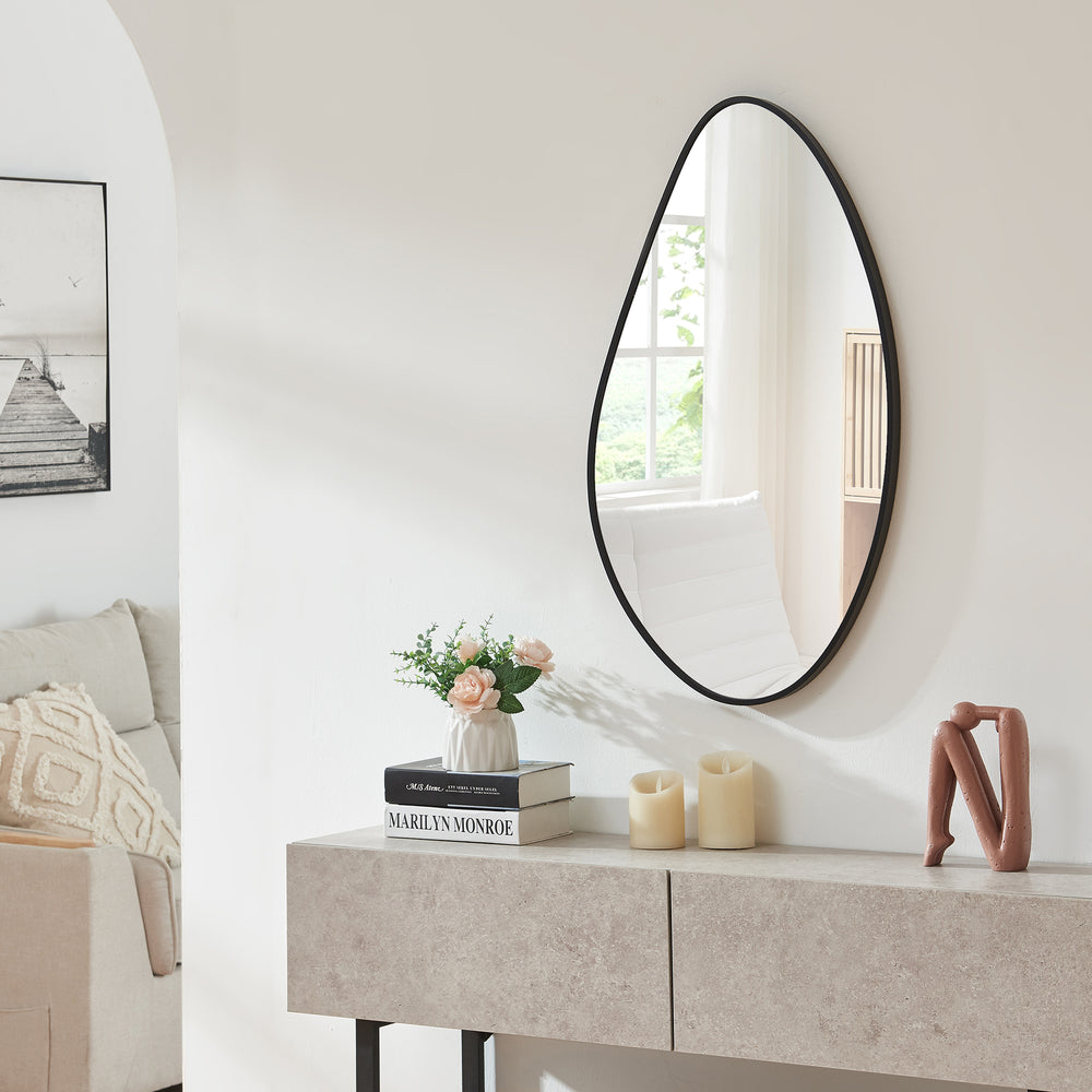 Fali tükör Orland 82x46 cm fekete [en.casa] - premiumXL