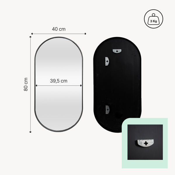 Fali tükör Picciano különböző színben és méretben [en.casa]