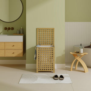 Szennyestartó Jystiand bambusz natúr [en.casa]