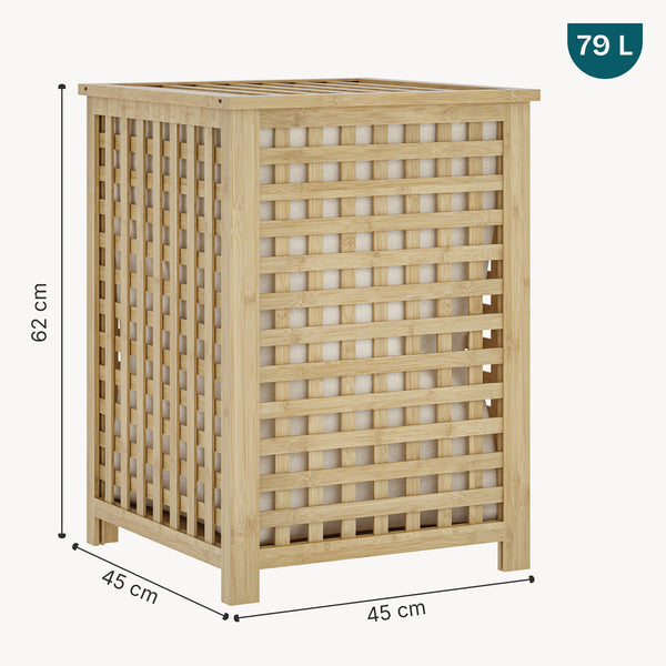 Szennyestartó Jystiand bambusz natúr [en.casa]