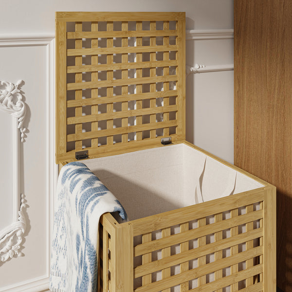 Szennyestartó Jystiand bambusz natúr [en.casa]