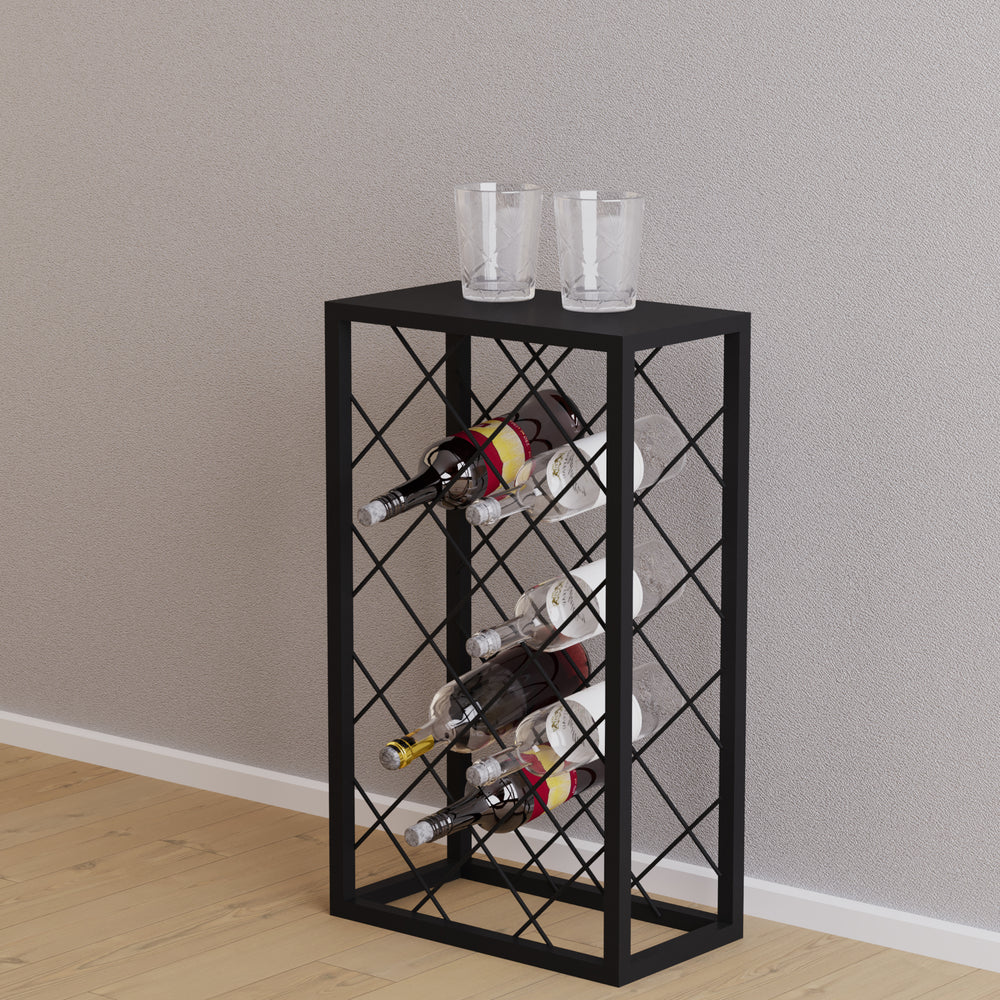 Amasia borosállvány fém 74x45x22 cm fekete [en.casa] - premiumXL