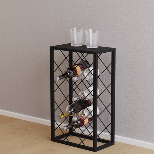 Amasia borosállvány fém 74x45x22 cm fekete [en.casa] - premiumXL
