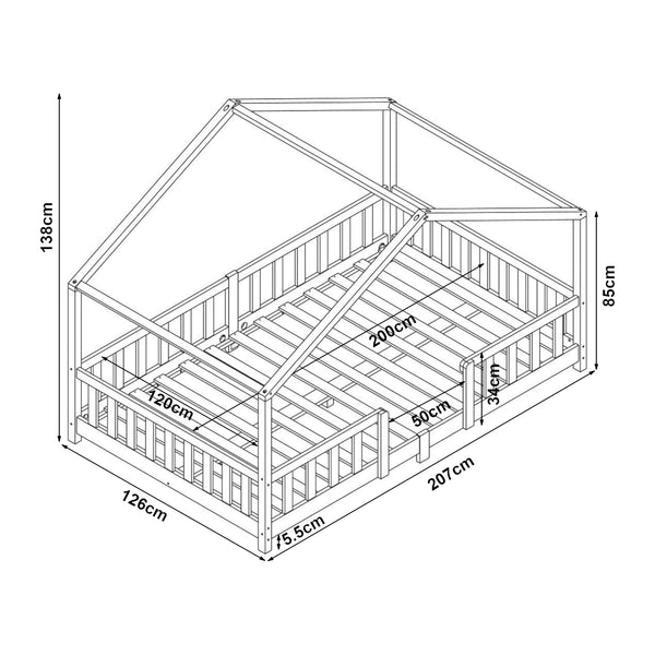Házikó gyerekágy leesésgátlóval Treviolo [en.casa]