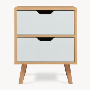 Éjjeliszekrény Bordkak tölgyfa hatású/fehér [en.casa]