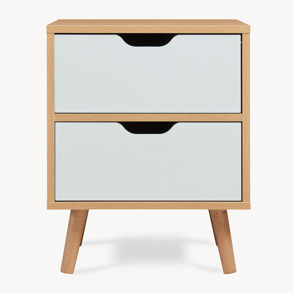 Éjjeliszekrény Bordkak tölgyfa hatású/fehér [en.casa]