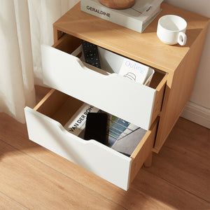 Éjjeliszekrény Bordkak tölgyfa hatású/fehér [en.casa]