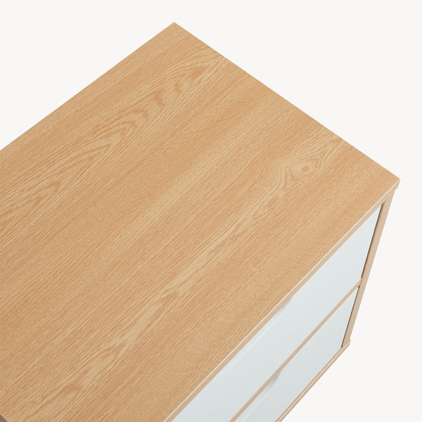 Éjjeliszekrény Bordkak tölgyfa hatású/fehér [en.casa]