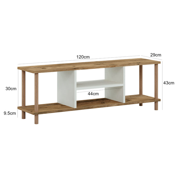 Fernsehszekrény Ærøskøbing 2 tárolórekesszel 43x120x29 cm különböző színekben [en.casa]