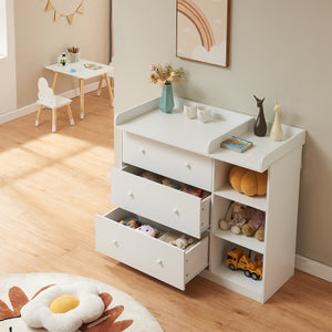 Pelenkázó komód Beldinupp levehető pelenkázófeltéttel [en.casa]