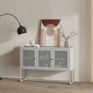 Sideboard Sund 3 ajtóval acél szürke [en.casa] - premiumXL