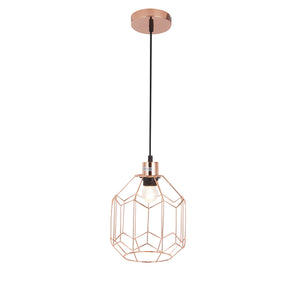 [lux.pro] Függőlámpa függeszték Bologna 21.5 x Ø 19.5 cm vintage design mennyezeti lámpa rozé