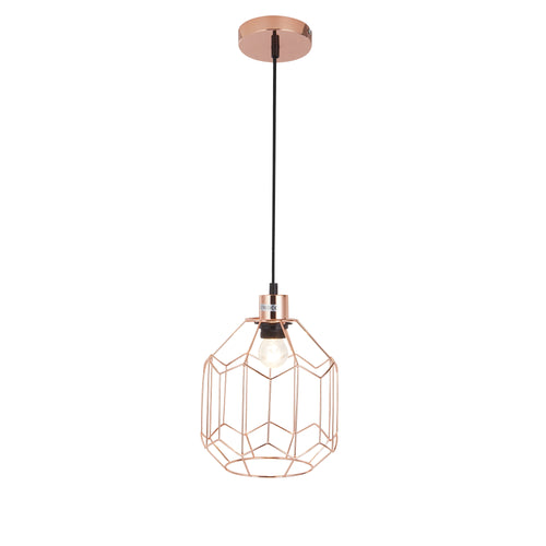[lux.pro] Függőlámpa függeszték Bologna 21.5 x Ø 19.5 cm vintage design mennyezeti lámpa rozé