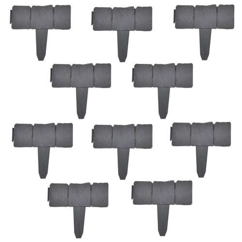 Paliszád szegély Hellín műanyag 5 variáció szürke [casa.pro] 